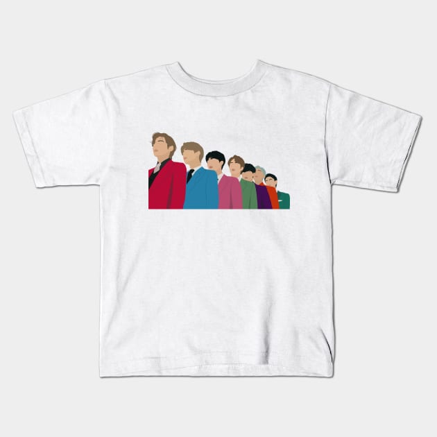 BTS Variety - Dynamite Colors Photoshoot Kids T-Shirt by dreamscapeart